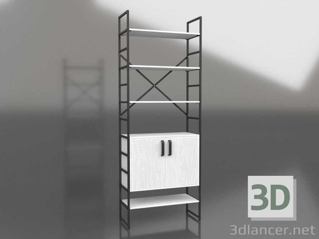 3d model Rack con puertas (1 sección) - vista previa