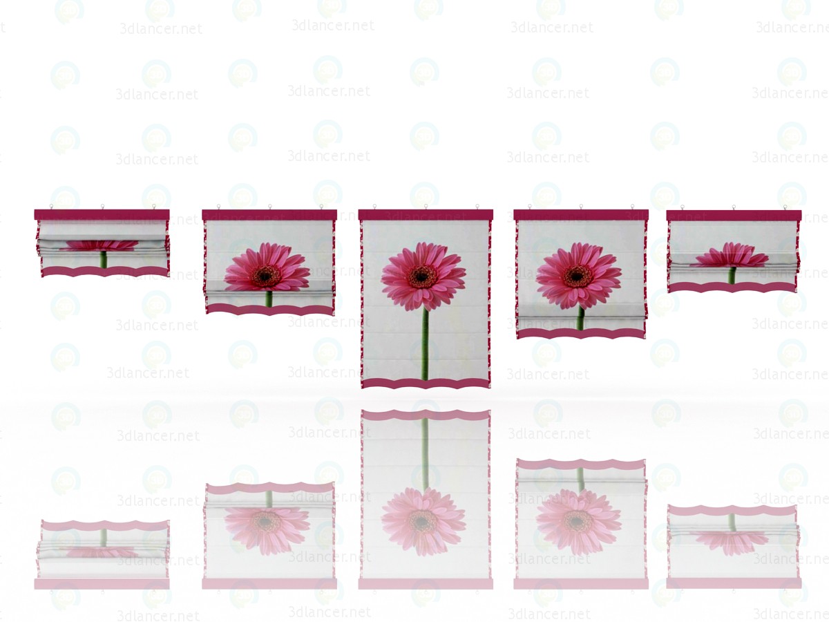 3d Five different Roman shades with five different shaders model buy - render 3d Five different Roman shades with five different shaders model buy - render