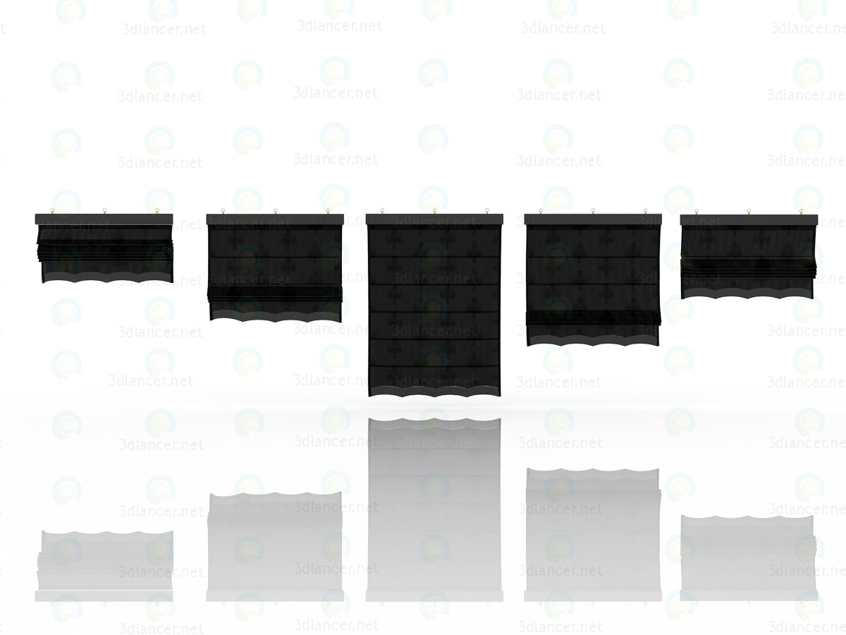 3d Five different Roman shades with five different shaders model buy - render 3d Five different Roman shades with five different shaders model buy - render