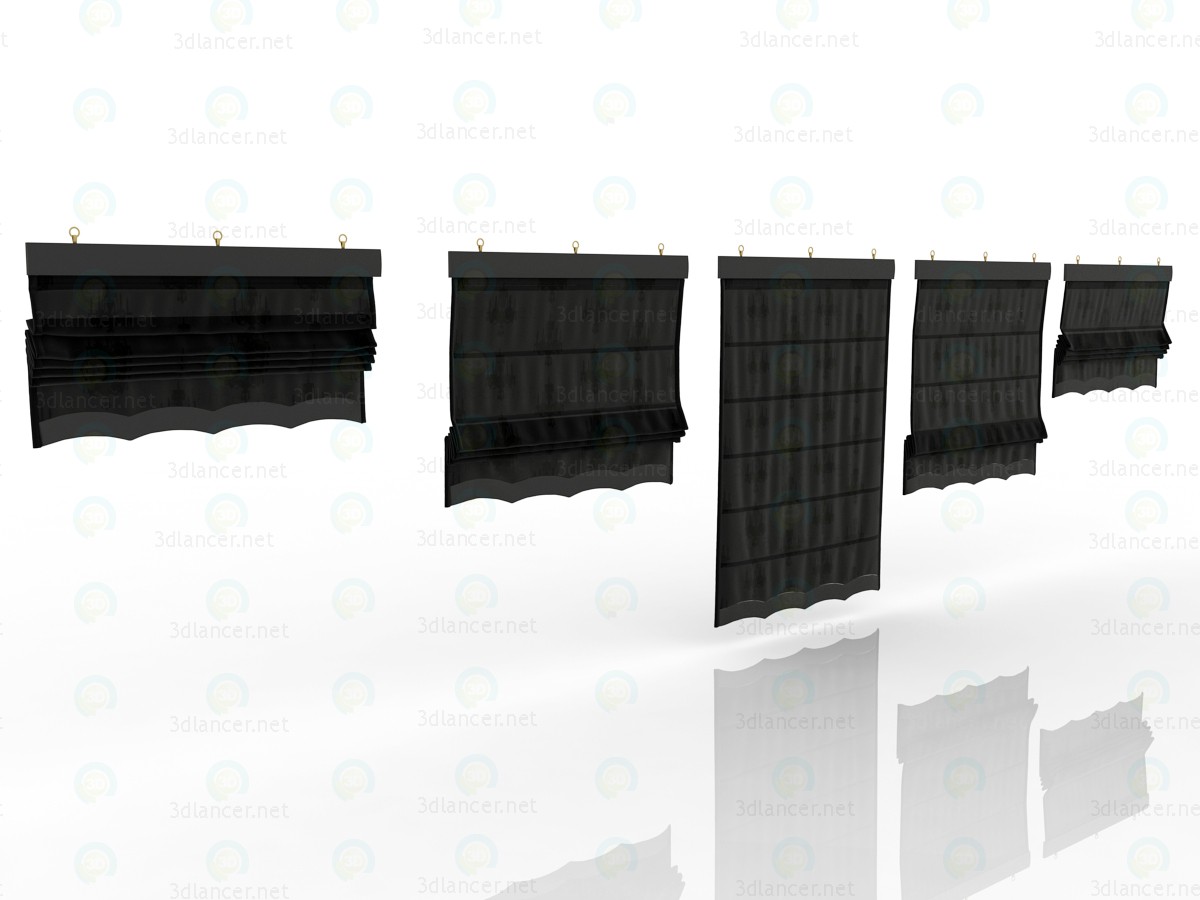 3d Five different Roman shades with five different shaders model buy - render 3d Five different Roman shades with five different shaders model buy - render