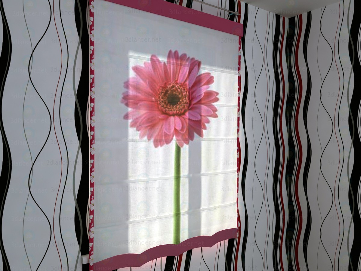 3d Five different Roman shades with five different shaders model buy - render 3d Five different Roman shades with five different shaders model buy - render
