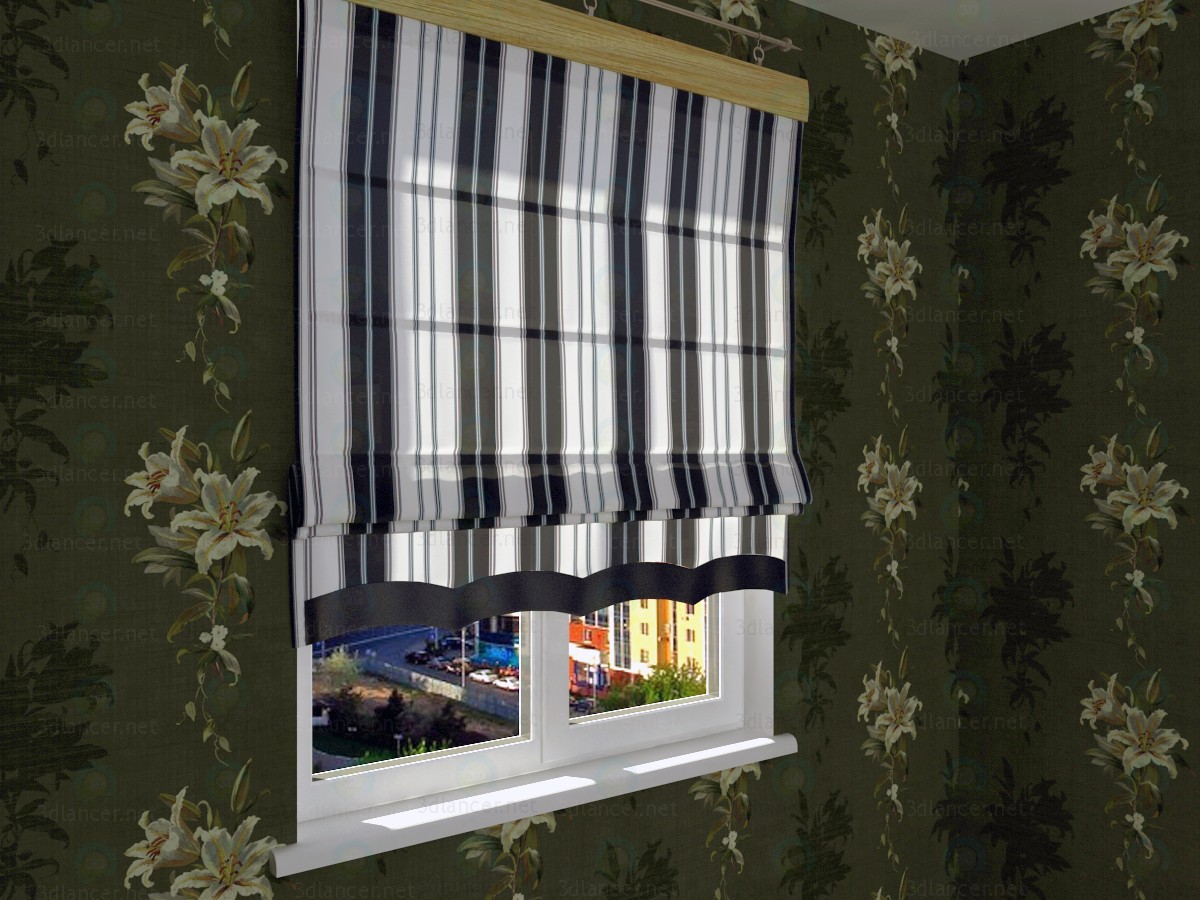 3d Five different Roman shades with five different shaders model buy - render 3d Five different Roman shades with five different shaders model buy - render