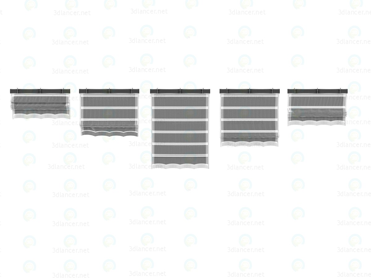 3d Five different Roman shades with five different shaders model buy - render 3d Five different Roman shades with five different shaders model buy - render