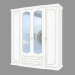 3d model 4-door wardrobe with mirrors and drawers (2124x2330x685) - preview