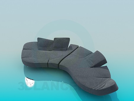 3D Modell Sofa mit beweglichen Rückenlehne - Vorschau
