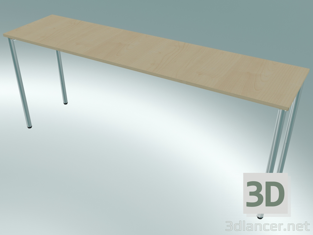 modello 3D Tavolo rettangolare con gambe tonde (1800x450mm) - anteprima