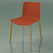 3d model Chair 0358 (4 wooden legs, with front trim, polypropylene PO00101, natural oak) - preview