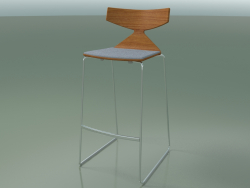 Stackable bar chair 3713 (with cushion, Teak effect, CRO)