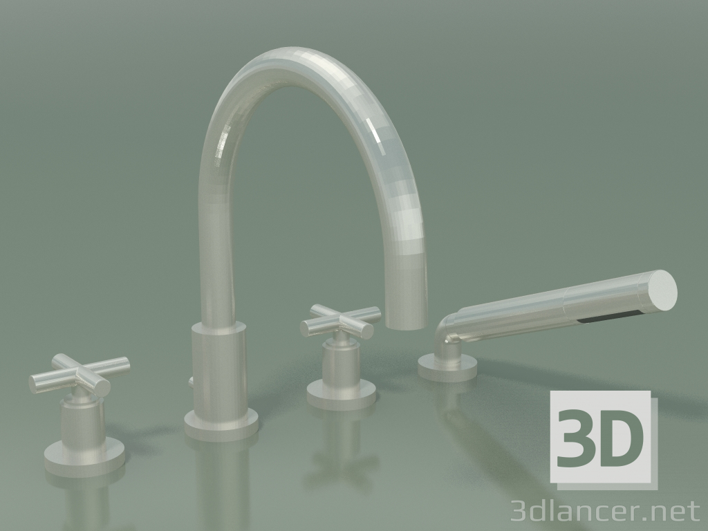 3d model Set de ducha para bañera, para instalación lateral (27512892-06) - vista previa
