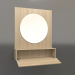 modello 3D Specchio (con cassetto a giorno) ZL 15 (802x200x1000, legno bianco) - anteprima