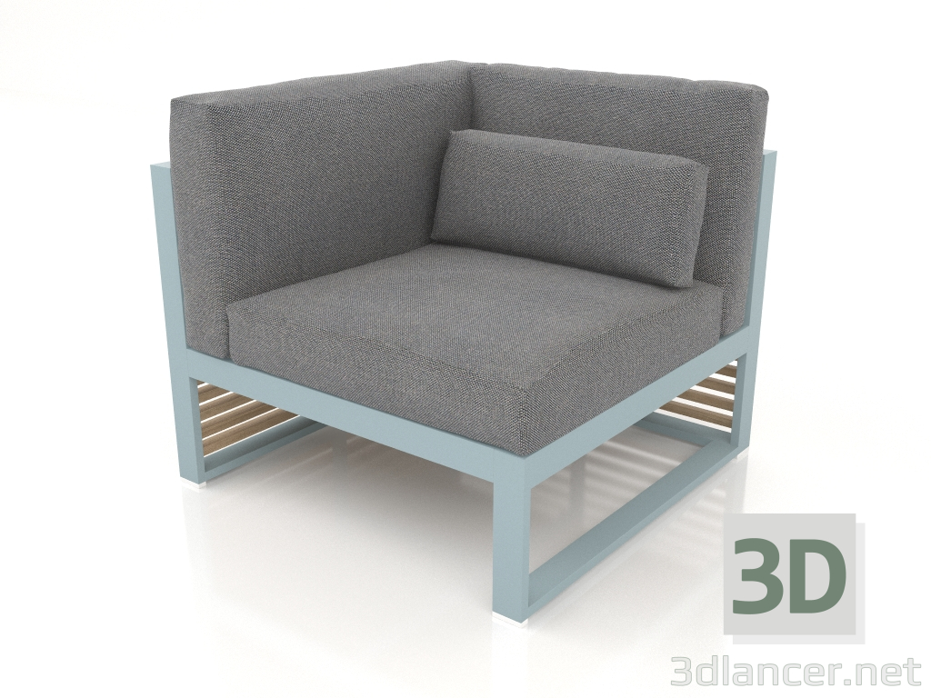 3D modeli Modüler kanepe, sol bölüm 6, yüksek arkalık (Mavi gri) - önizleme