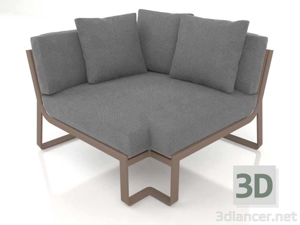 modèle 3D Canapé modulable, section 6 (Bronze) - preview