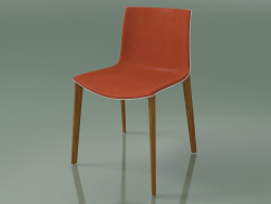 Chair 0358 (4 wooden legs, with front trim, polypropylene PO00101, teak effect)