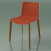 Modelo 3d Cadeira 0358 (4 pernas de madeira, com acabamento frontal, polipropileno PO00101, efeito teca) - preview