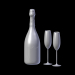 3d Champagne Dom Perignon Charme D'Irene Vintage 1979 and glasses model buy - render 3d Champagne Dom Perignon Charme D'Irene Vintage 1979 and glasses model buy - render