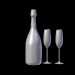 3d Champagne Dom Perignon Charme D'Irene Vintage 1979 and glasses model buy - render 3d Champagne Dom Perignon Charme D'Irene Vintage 1979 and glasses model buy - render