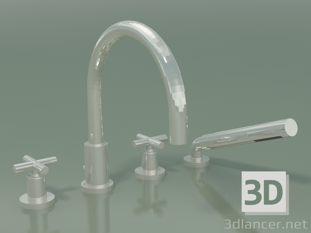 3D modeli Küvet duş seti, yan tarafa monte edilebilir (27512892-08) - önizleme