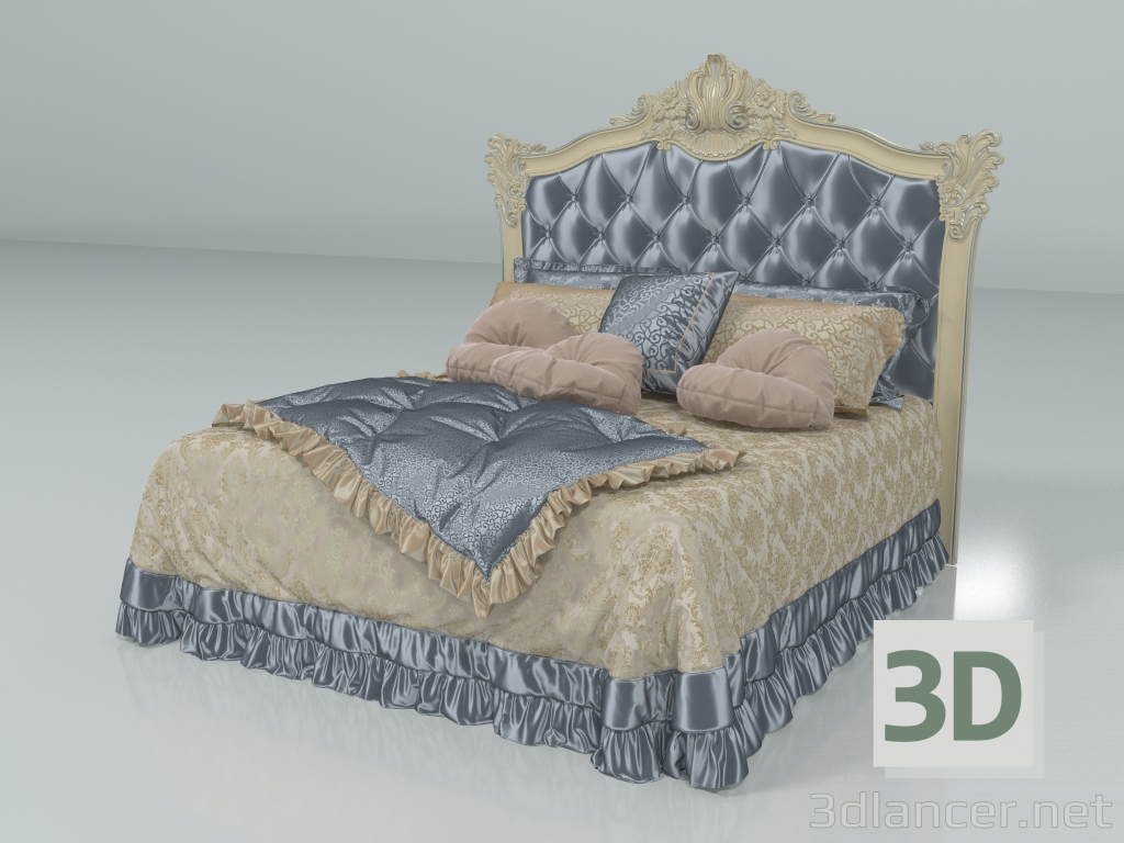 3d модель Ліжко двоспальне (арт. F19 Т) – превью