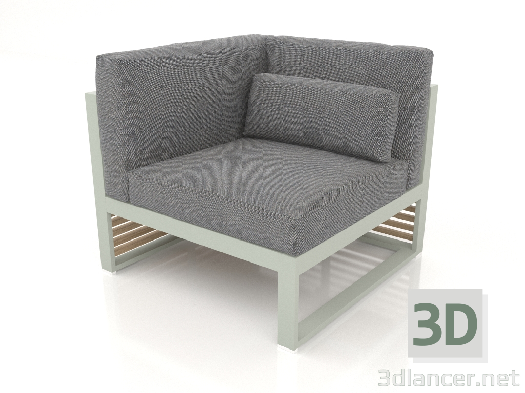 3d model Modular sofa, section 6 left, high back (Cement gray) - preview