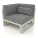 3d model Modular sofa, section 6 left, high back (Cement gray) - preview
