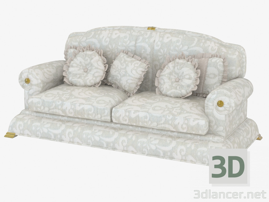 3D Modell Klassisches Doppel-Sofa (T446) - Vorschau