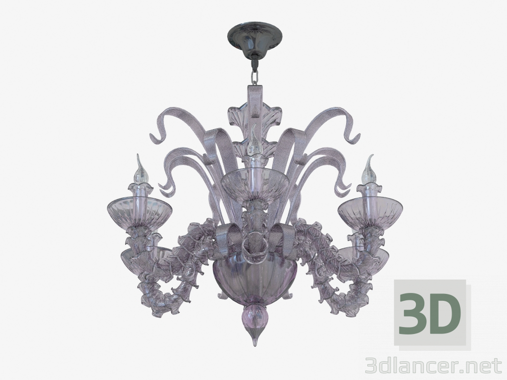 modello 3D vetro lampadario (S110188 6violet) - anteprima