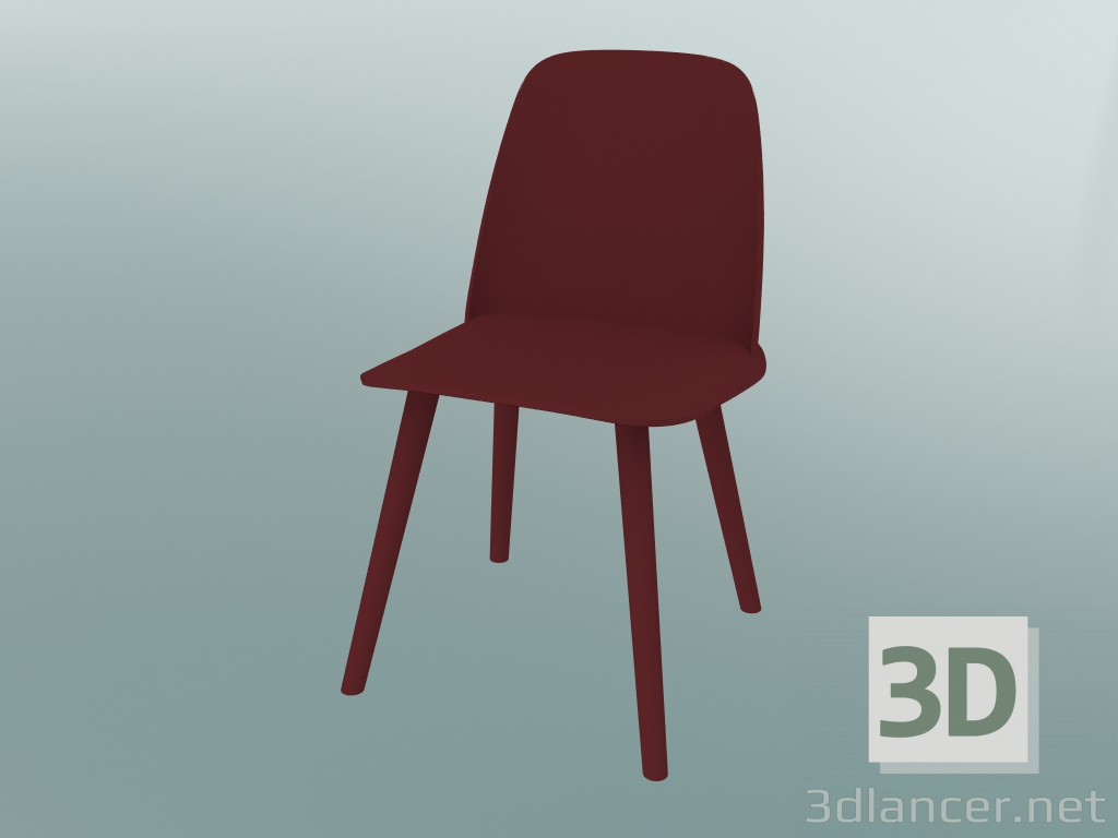 modello 3D Sedia Nerd (rosso scuro) - anteprima