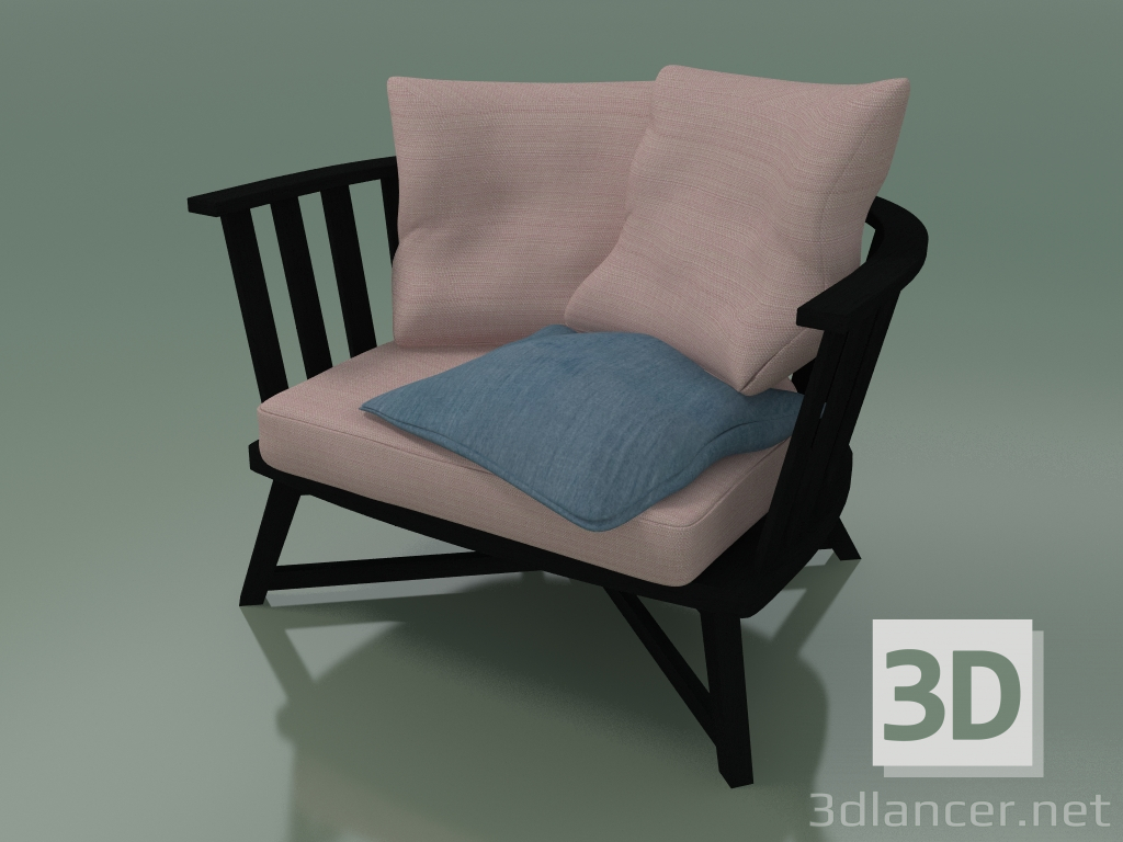 3D Modell Sessel halbkreisförmig (07, schwarz) - Vorschau
