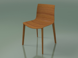 Cadeira 0359 (4 pernas de madeira, sem estofamento, efeito teca)