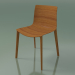modèle 3D Chaise 0359 (4 pieds en bois, sans rembourrage, effet teck) - preview