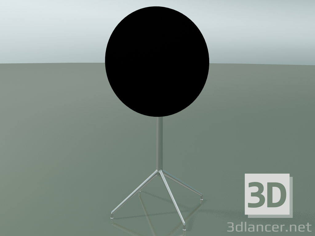 3D Modell Runder Tisch 5717, 5734 (H 105 - Ø69 cm, gefaltet, schwarz, LU1) - Vorschau