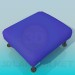 3d model Ottoman on low legs - preview