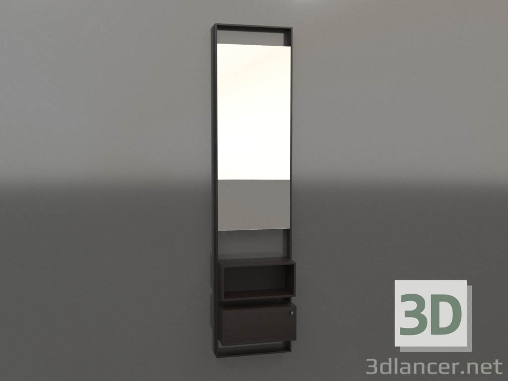 modello 3D Specchio ZL 16 (legno marrone scuro) - anteprima