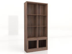 Stationary bookcase with low door 100x36x210