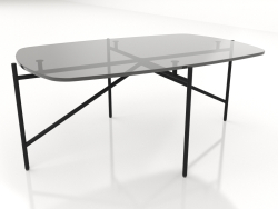 Niedriger Tisch 90x60 mit Glasplatte