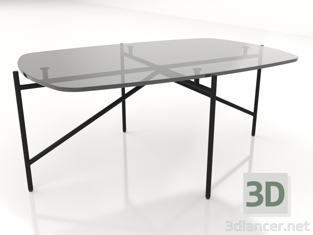 modello 3D Tavolo basso 90x60 con piano in vetro - anteprima