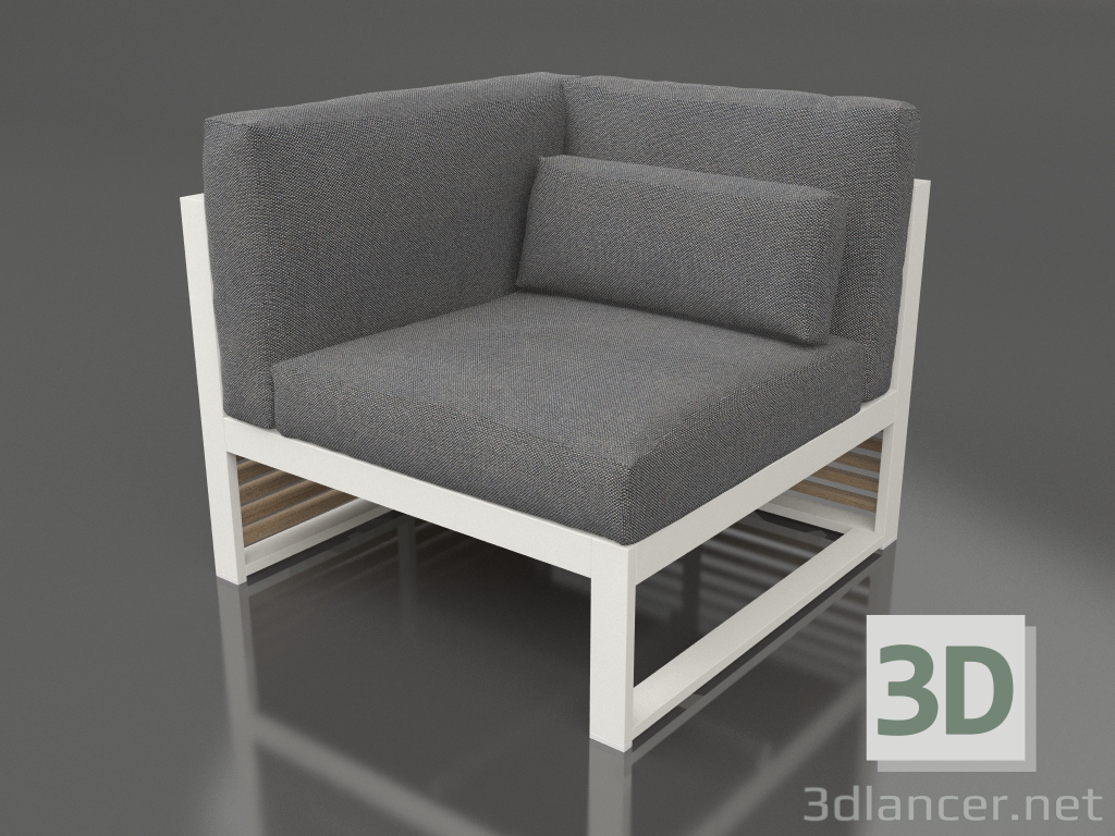 modèle 3D Canapé modulable, section 6 gauche, dossier haut (Gris Agate) - preview