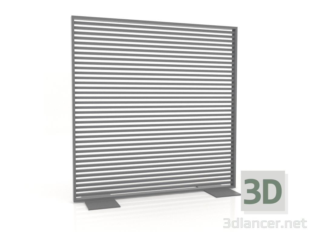 modello 3D Parete divisoria in alluminio 150x150 (Antracite) - anteprima