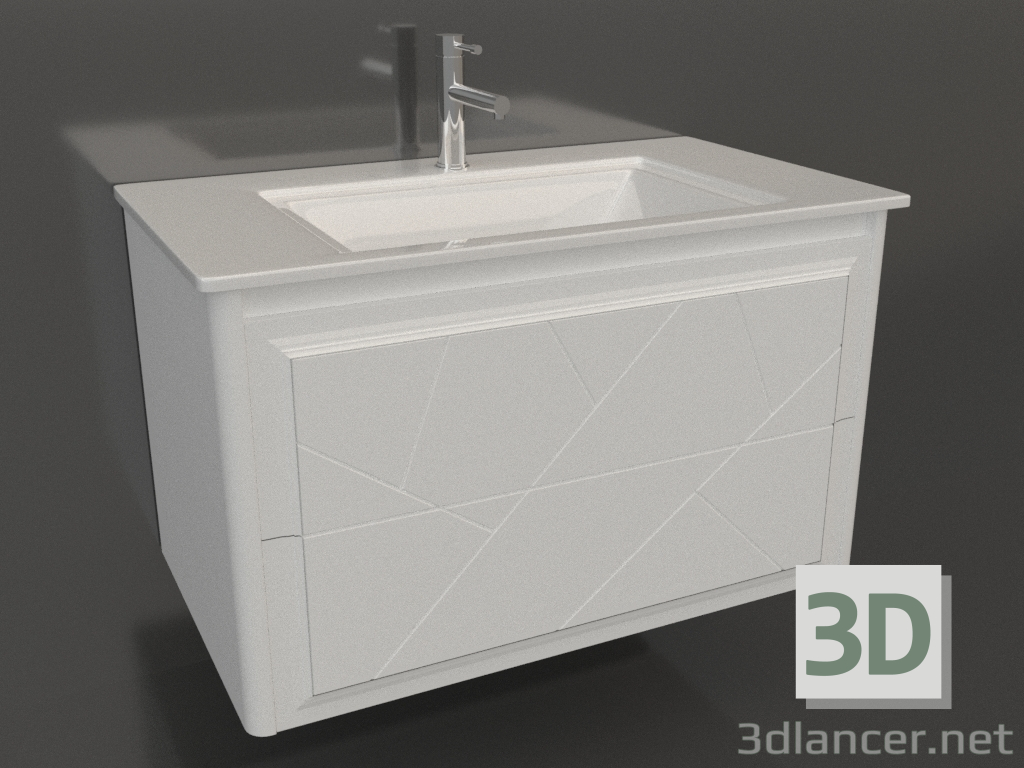 3d модель Тумба Луїджи 90 (білий матовий, підвісна) – превью 3d модель Тумба Луїджи 90 (білий матовий, підвісна) – превью