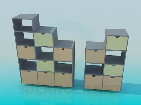 3d модель Шафка з ящиками – превью