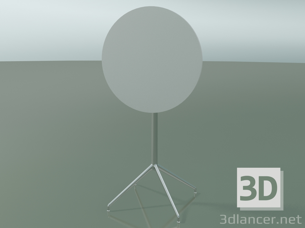 3D Modell Runder Tisch 5717, 5734 (H 105 - Ø69 cm, gefaltet, weiß, LU1) - Vorschau