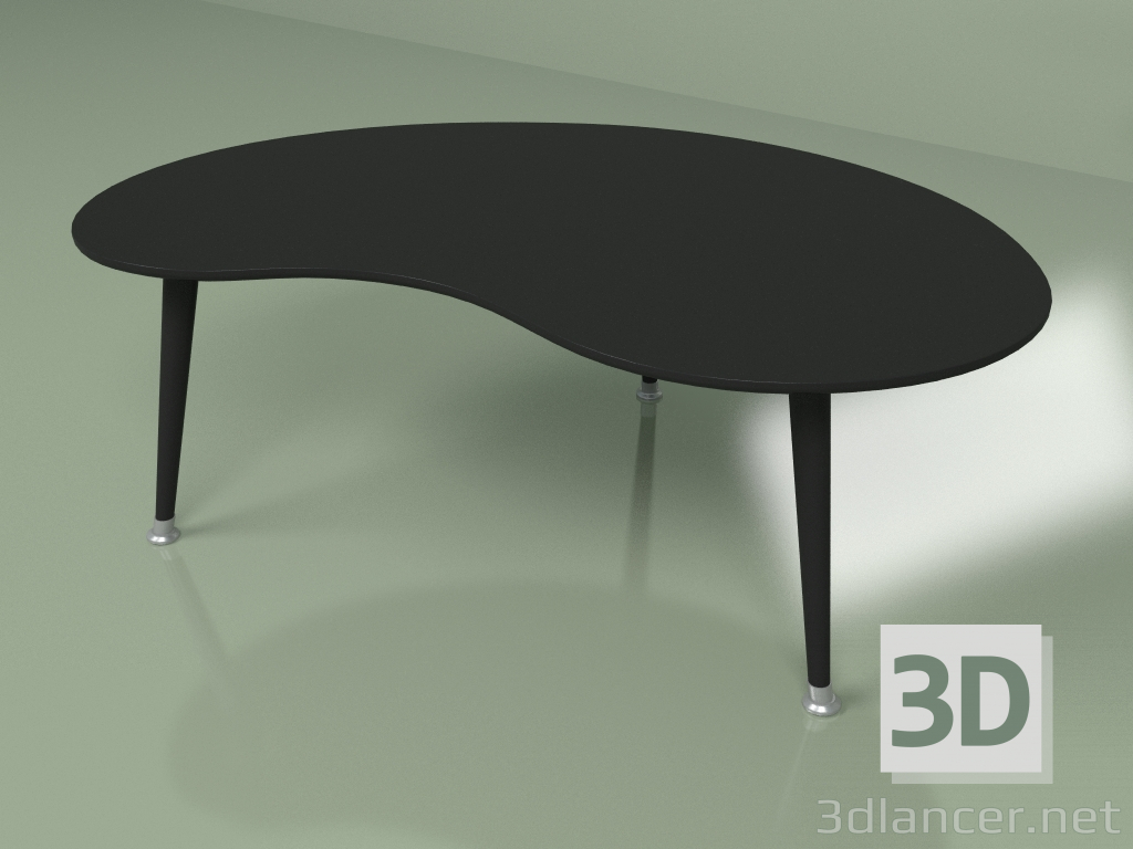 3d модель Журнальний стіл Нирка монохром (чорний) – превью