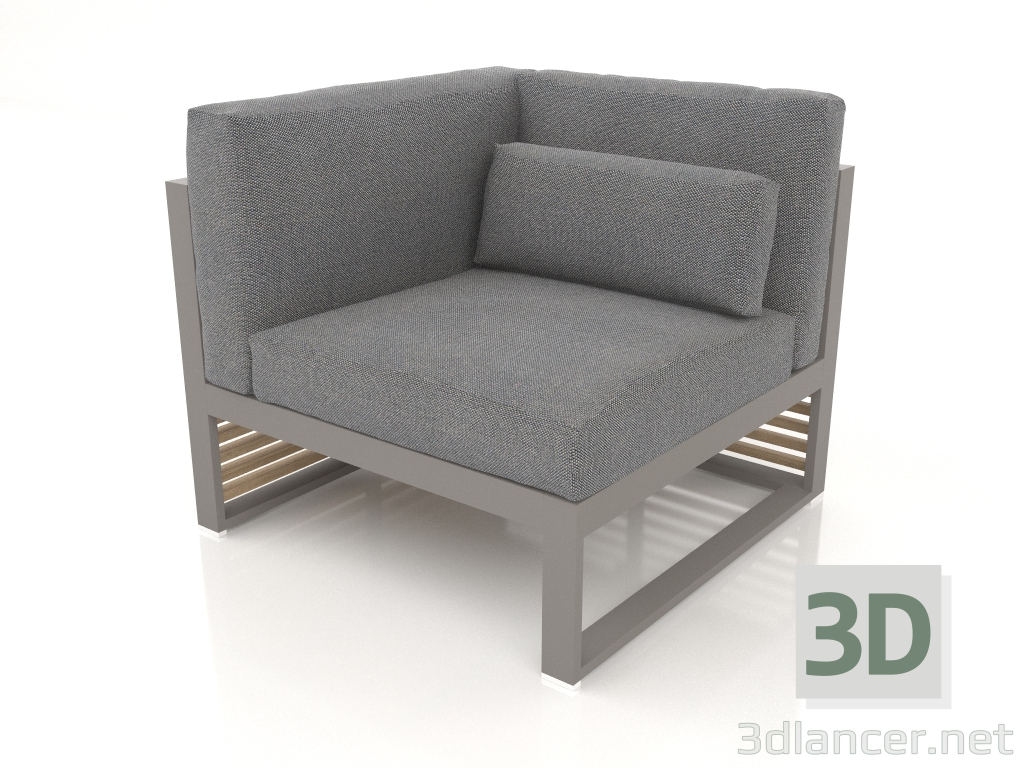 3d model Modular sofa, section 6 left, high back (Quartz gray) - preview