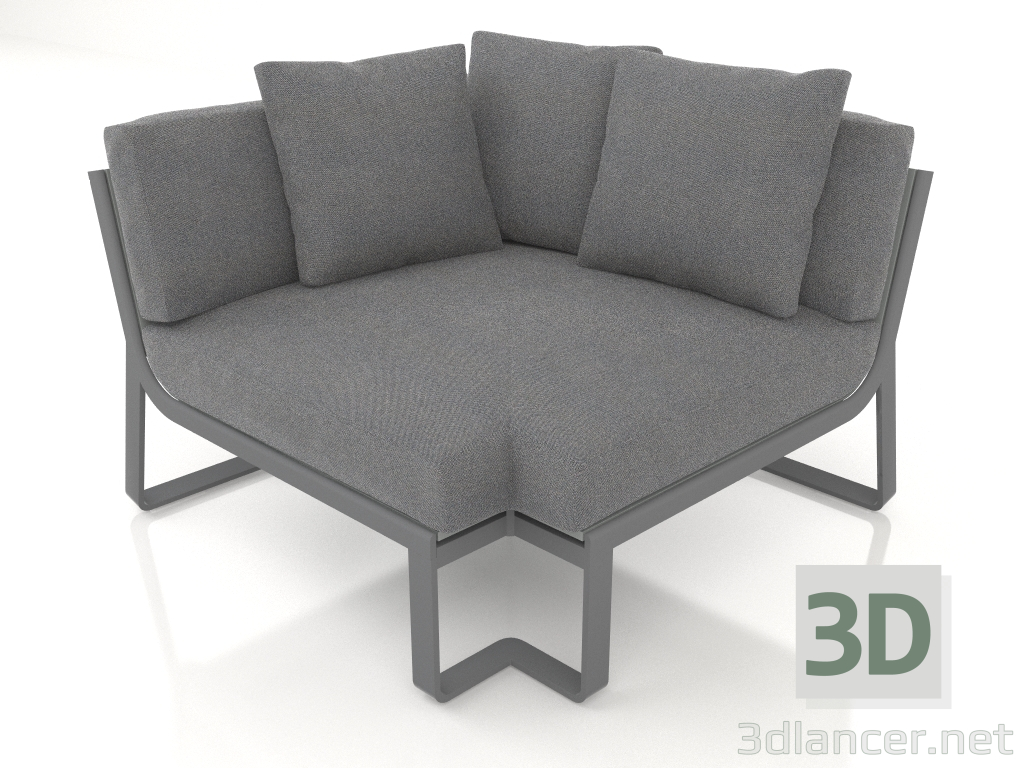 3d model Modular sofa, section 6 (Anthracite) - preview