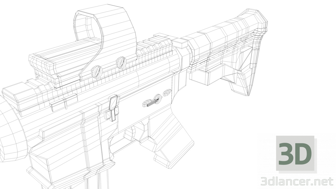 3D Saldırı tüfeği M4A1 modeli modeli satın - render