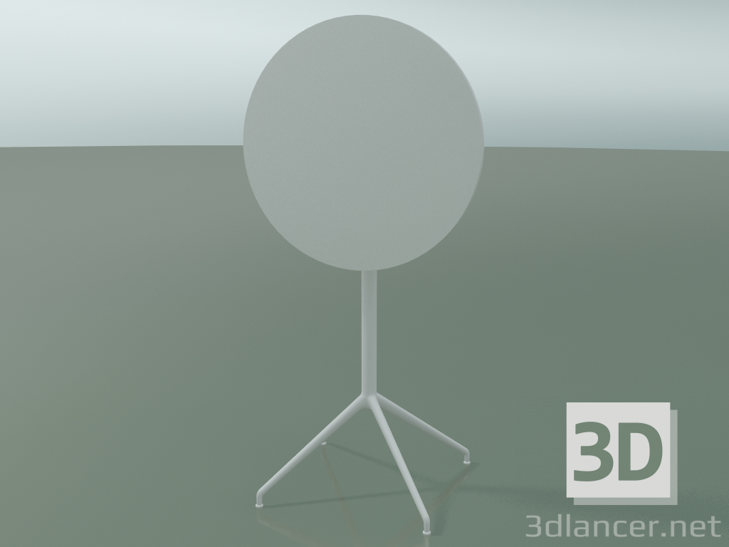 modello 3D Tavolo rotondo 5717, 5734 (H 105 - Ø69 cm, piegato, bianco, V12) - anteprima