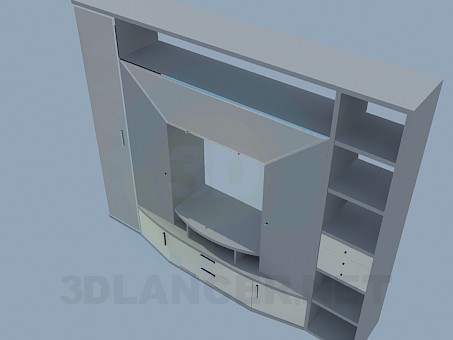 3d модель Шкаф-стенка для гостинной – превью 3d модель Шкаф-стенка для гостинной – превью