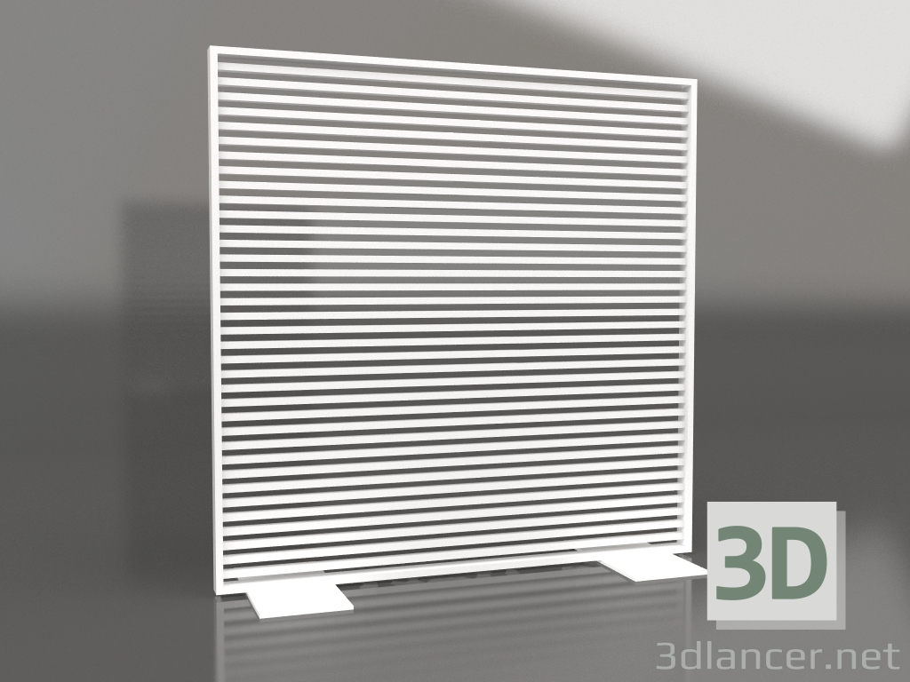 3D Modell Aluminiumtrennwand 150x150 (Weiß) - Vorschau