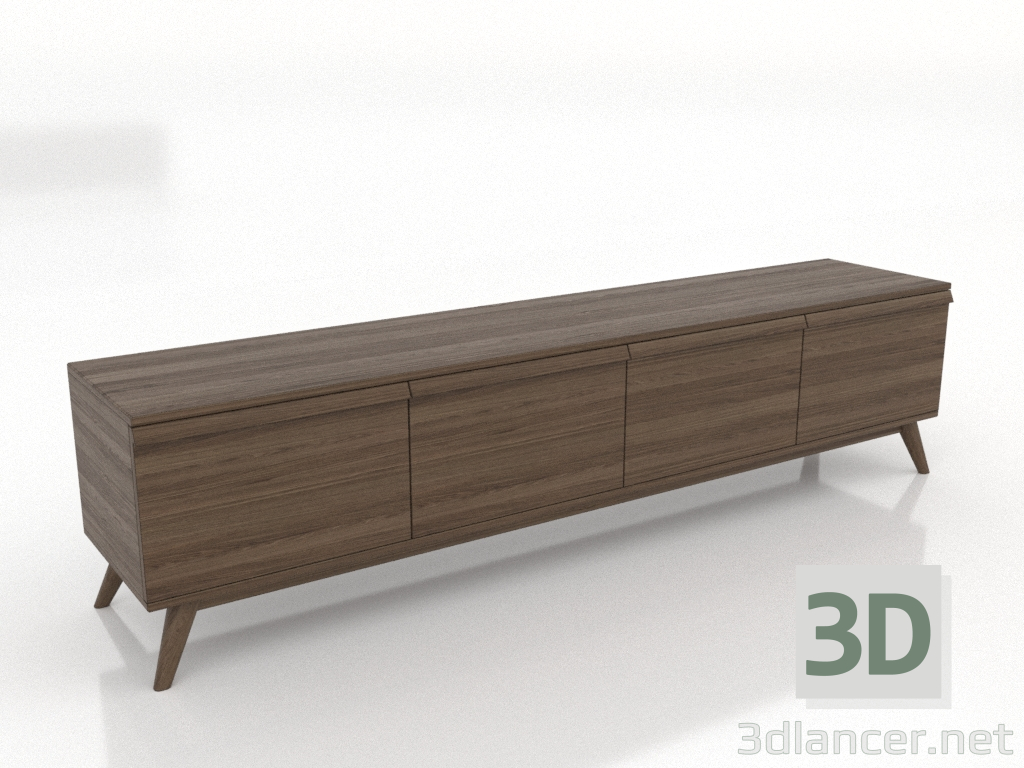 modello 3D Mobile TV LARGE 2000 mm (frassino alleggerito noce) - anteprima modello 3D Mobile TV LARGE 2000 mm (frassino alleggerito noce) - anteprima