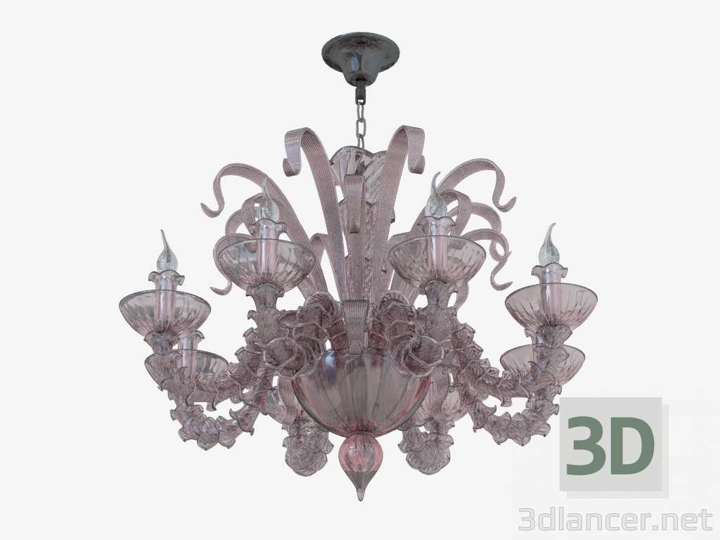 modello 3D vetro lampadario (S110188 8red) - anteprima